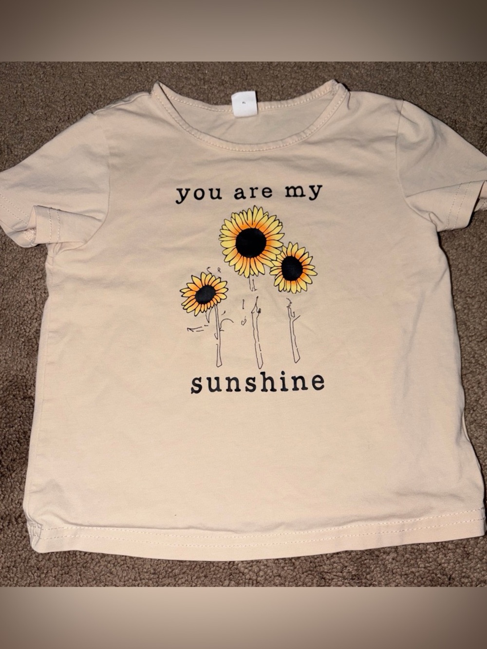 SHEIN Cream Tee with Yellow Sunflower Graphic